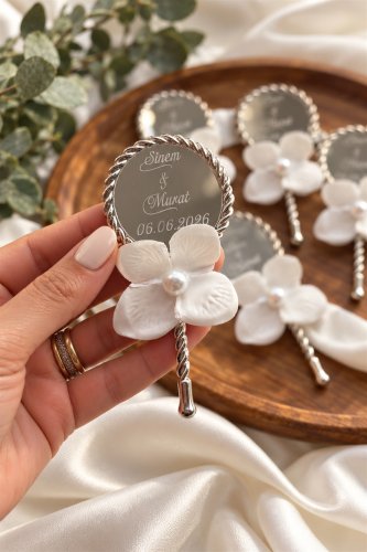 Burgulu metal ayna magnet nişan nikah düğün söz mevlüt hediyeleri 20 adet