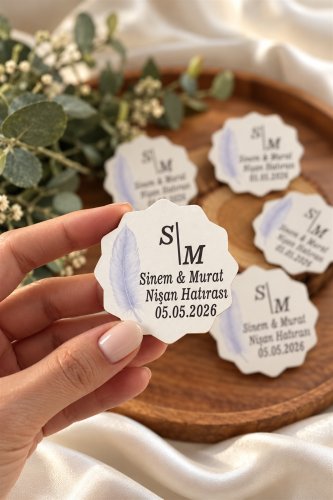 10 Adet ahşap magnet Söz Nişan Hediyeliği nikah şekeri mevlüt hediyesi