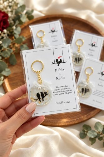 25 Adet Kartlı Epoksi Anahtarlık kurdaleli Düğün,kına,söz,nişan Hediyeliği Anahtarlık Hediyelik