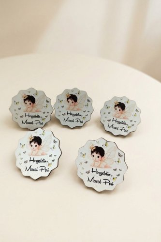 Hoş Geldin Bebek Melek Ahşap Magnet