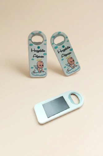 Hoş Geldin Bebek Erkek Açacak Magnet Bebek Süsü