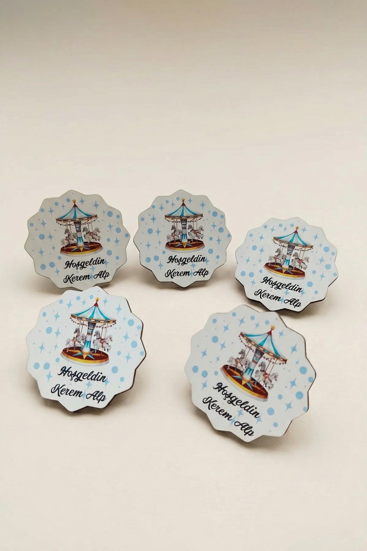 Atlıkarınca Erkek Bebek Ahşap Magnet