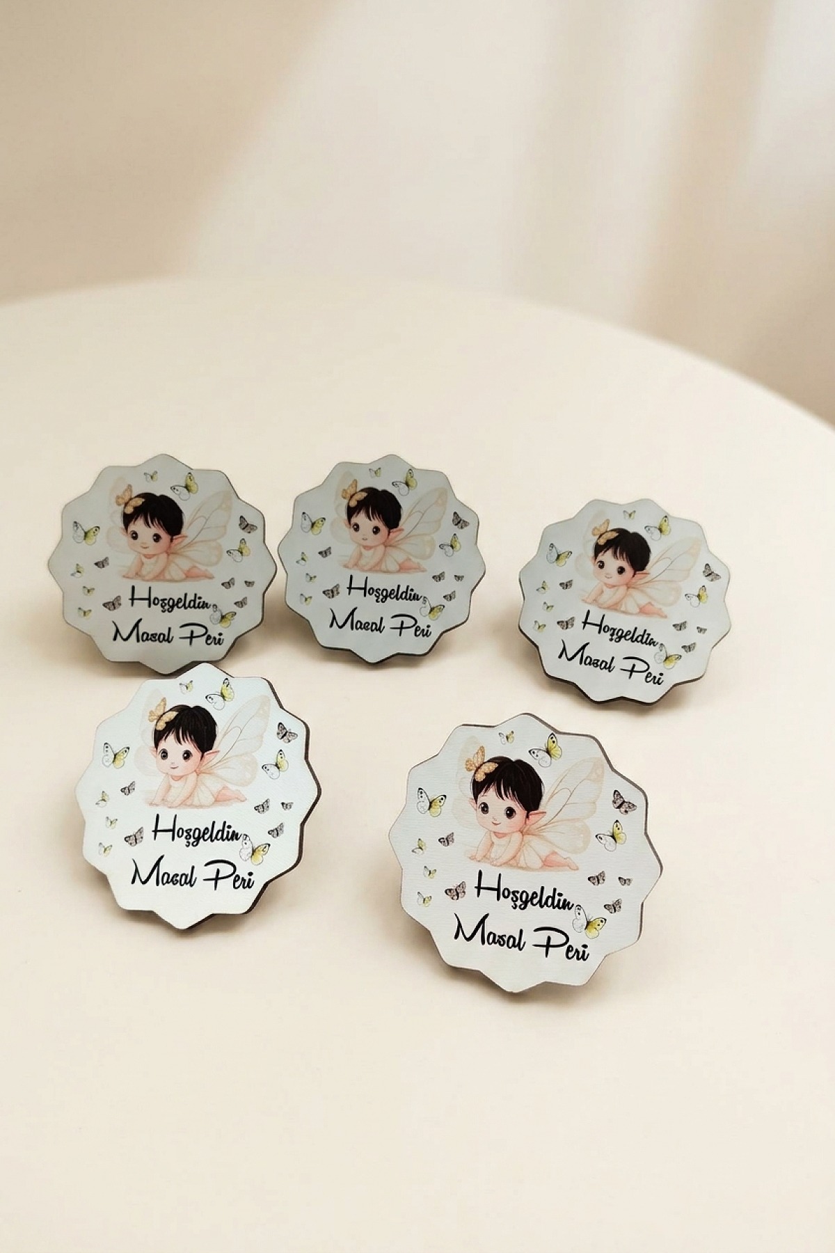 Hoş Geldin Bebek Melek Ahşap Magnet