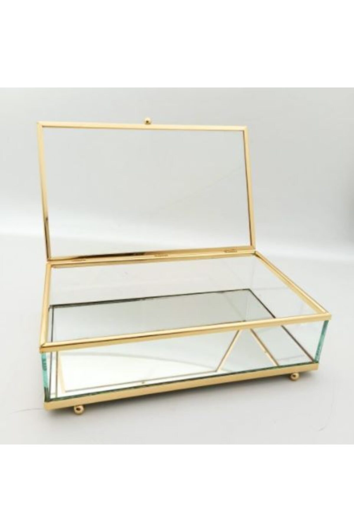 Cam Çikolata Kutusu Söz Nişan 25*15*7 Cm Gold